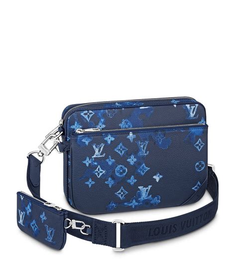 lv man bag blue